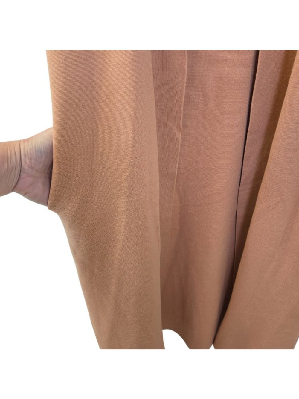 NWT Toccin Jade Knit Longline Open Cardigan Topper in Camel Size M/L *REPAIRED* - Picture 7 of 10